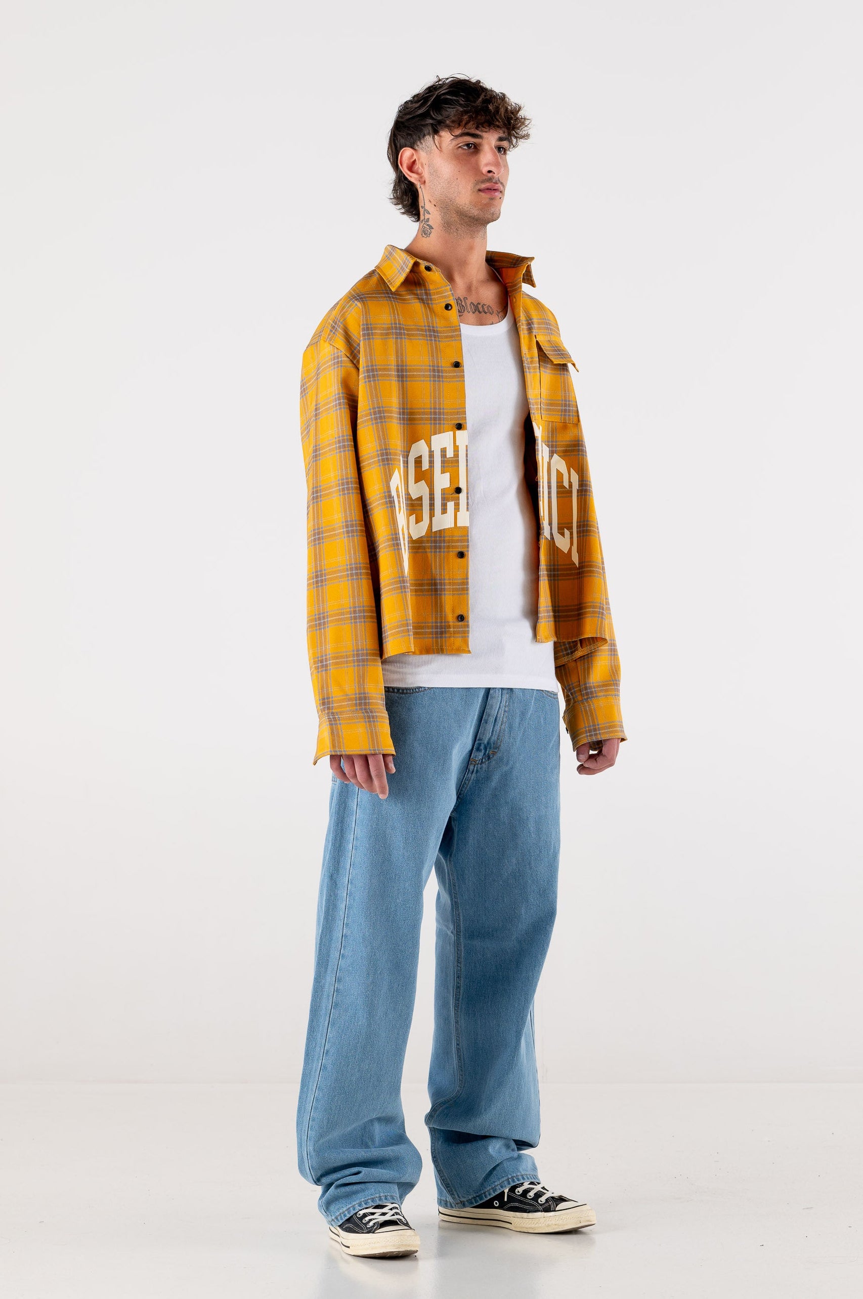 Denim Pants “DE LA RUE À LA RUE” BackLogo Light Blue