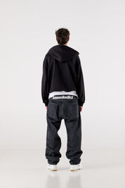 Denim Pants “DE LA RUE À LA RUE” BackLogo Black 