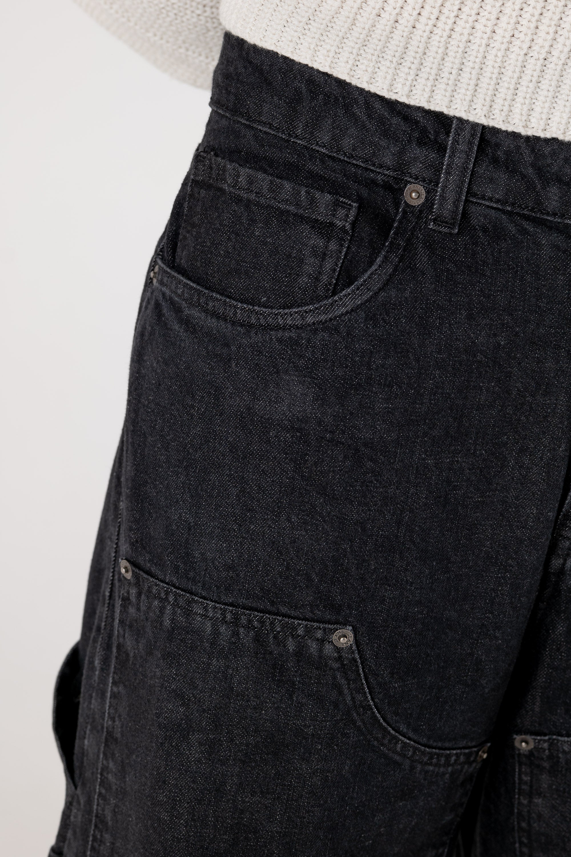 Carpenter Denim Pants “DE LA RUE À LA RUE” Black 