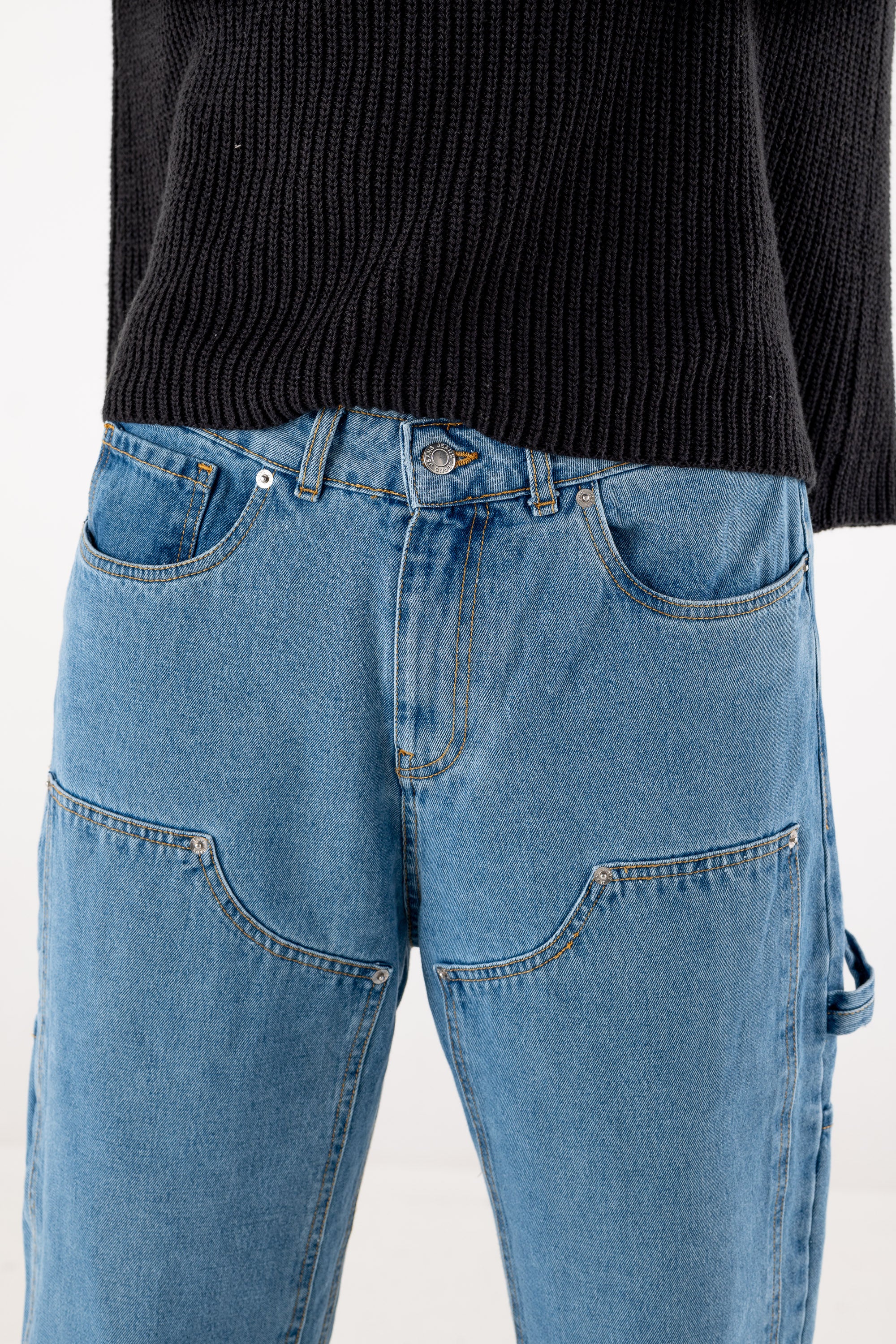 Carpenter Denim Pants “DE LA RUE À LA RUE” Light Blue 