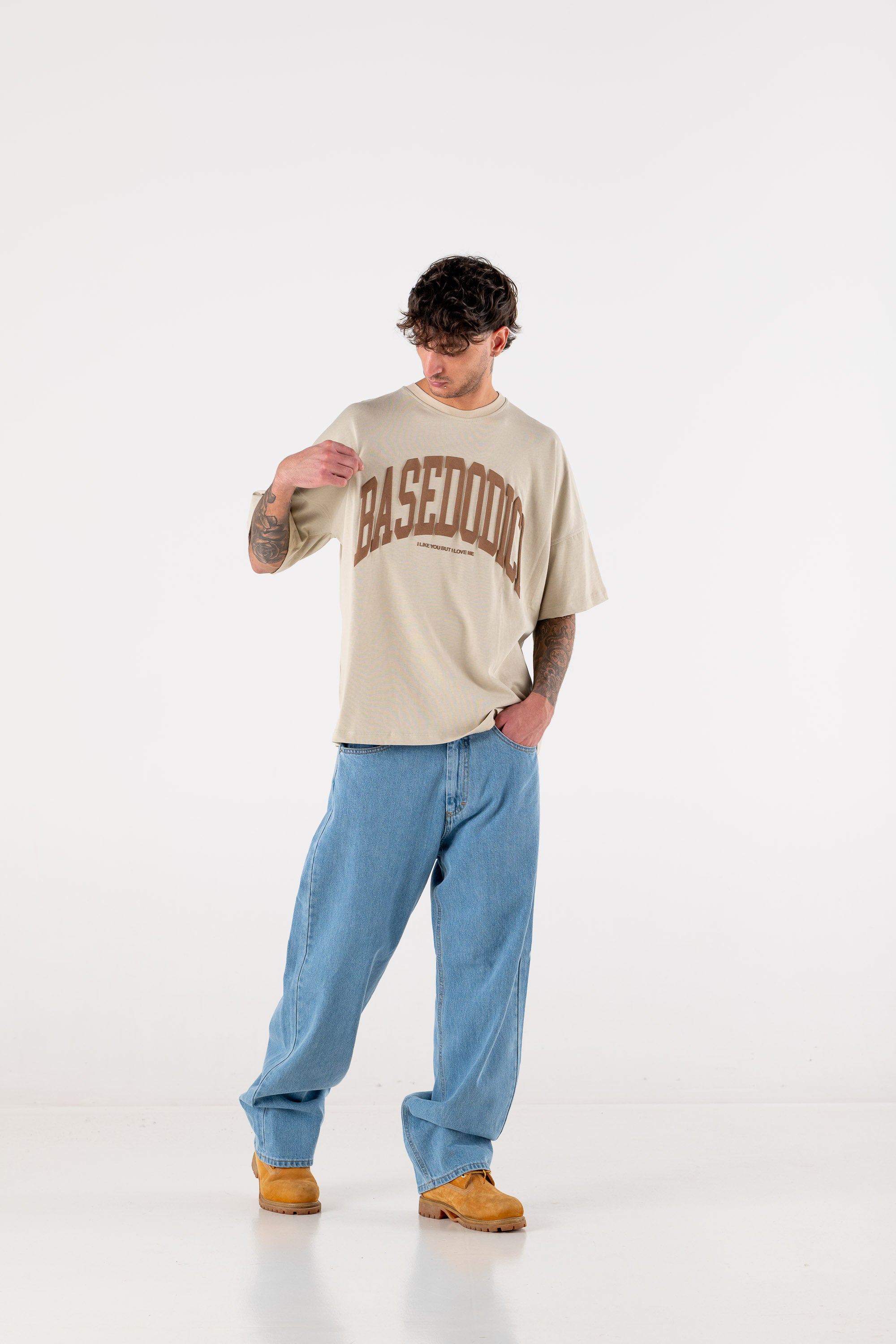 Over T-Shirt "HOOLIGAN" ArcLogo Beige 