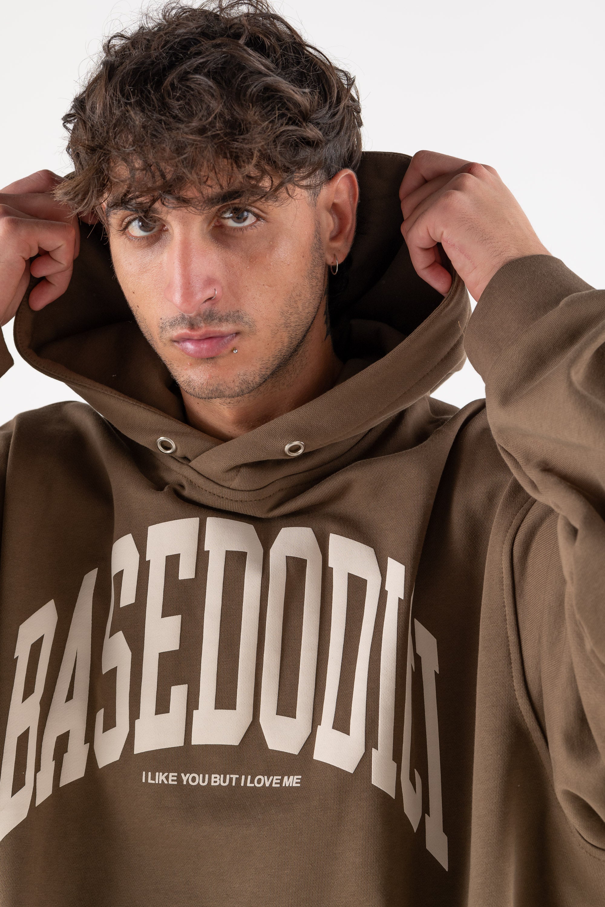 Hoodie "DE LA RUE À LA RUE" ArcLogo Brown 