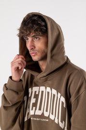 Hoodie "DE LA RUE À LA RUE" ArcLogo Brown 