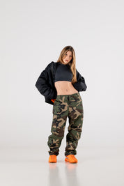 Cargo Pants "RACING MADE" Wood Camo