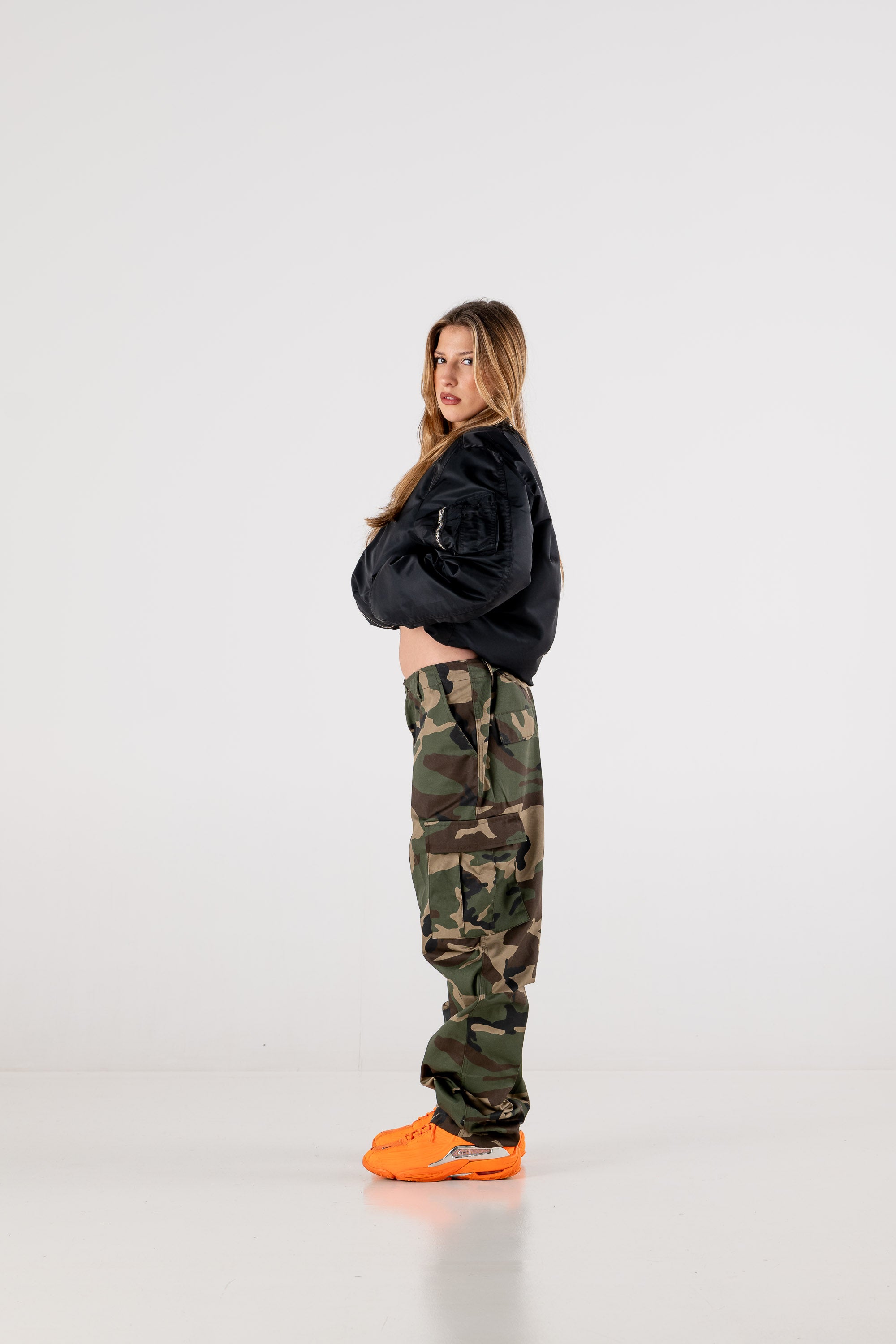 Cargo Pants "RACING MADE" Wood Camo