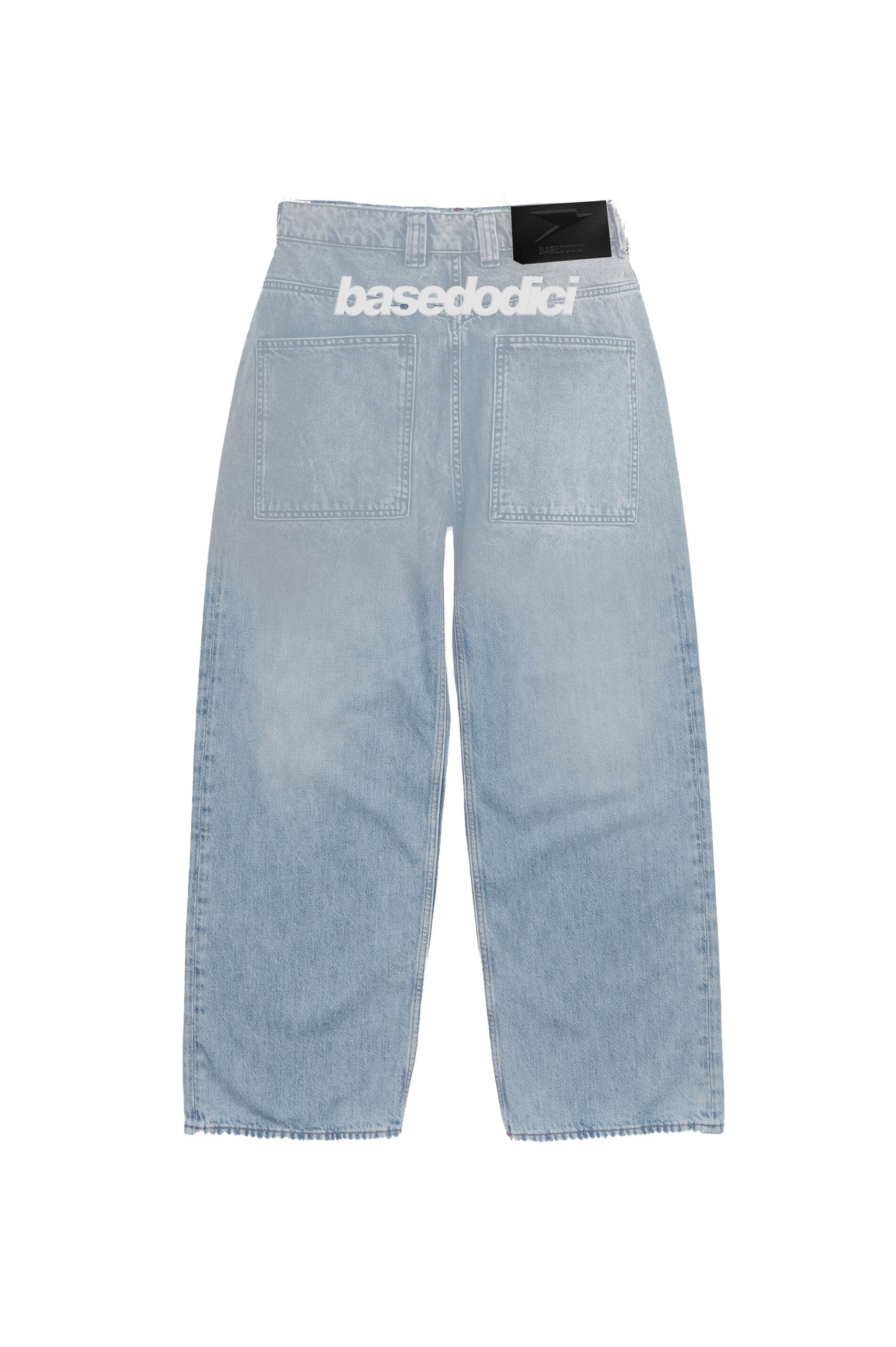 Denim Pants “DE LA RUE À LA RUE” BackLogo Light Blue