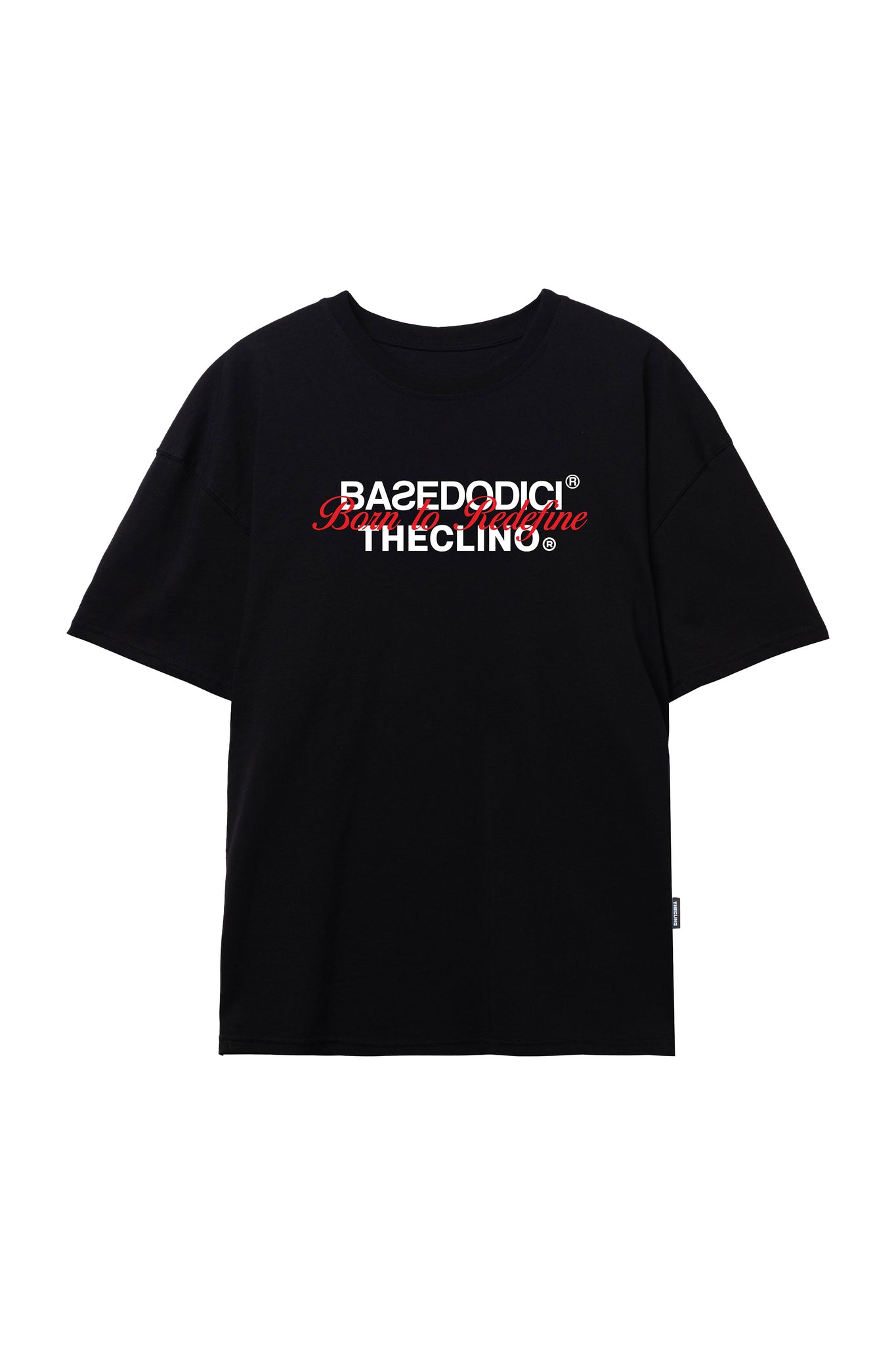 T-Shirt Boxy “THECLINOxBASEDODICI” Logos Black