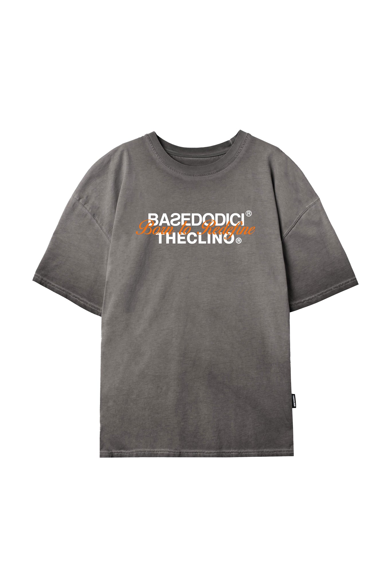 T-Shirt Boxy “THECLINOxBASEDODICI” Logos Stone Washed