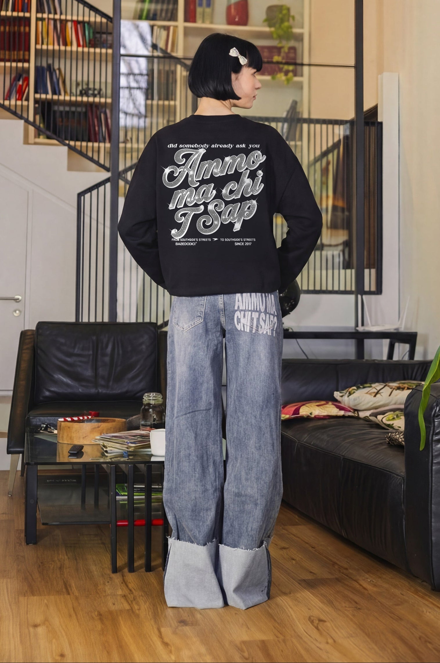 Longsleeve "AMMO" CHI'T'SAP Black/GlitterItalic