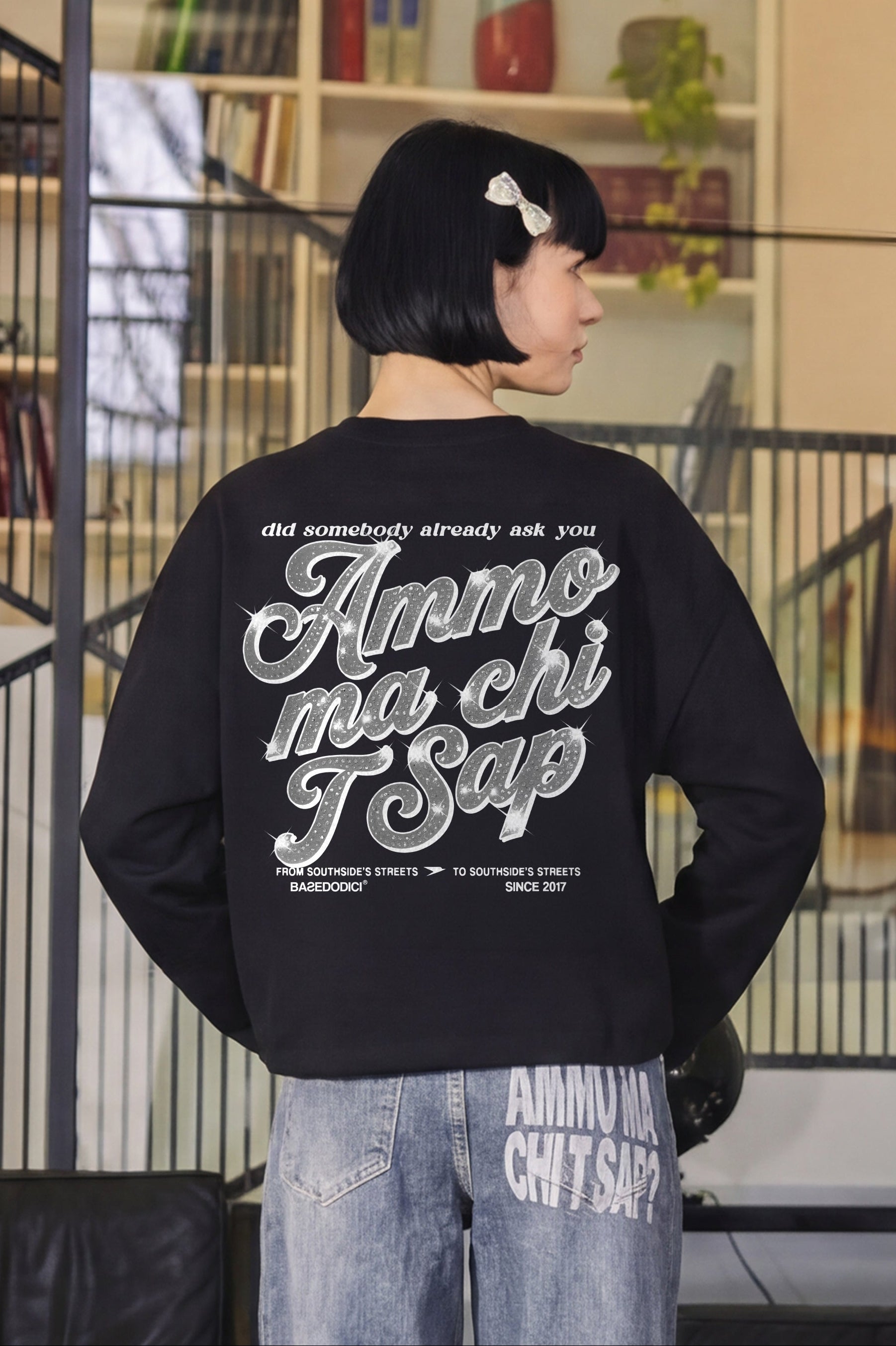 Longsleeve "AMMO" CHI'T'SAP Black/GlitterItalic