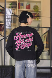 Longsleeve "AMMO" CHI'T'SAP Black/GlitterPinkItalic