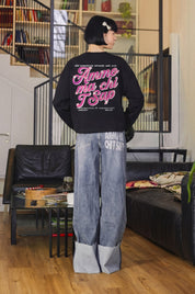 Longsleeve "AMMO" CHI'T'SAP Black/GlitterPinkItalic