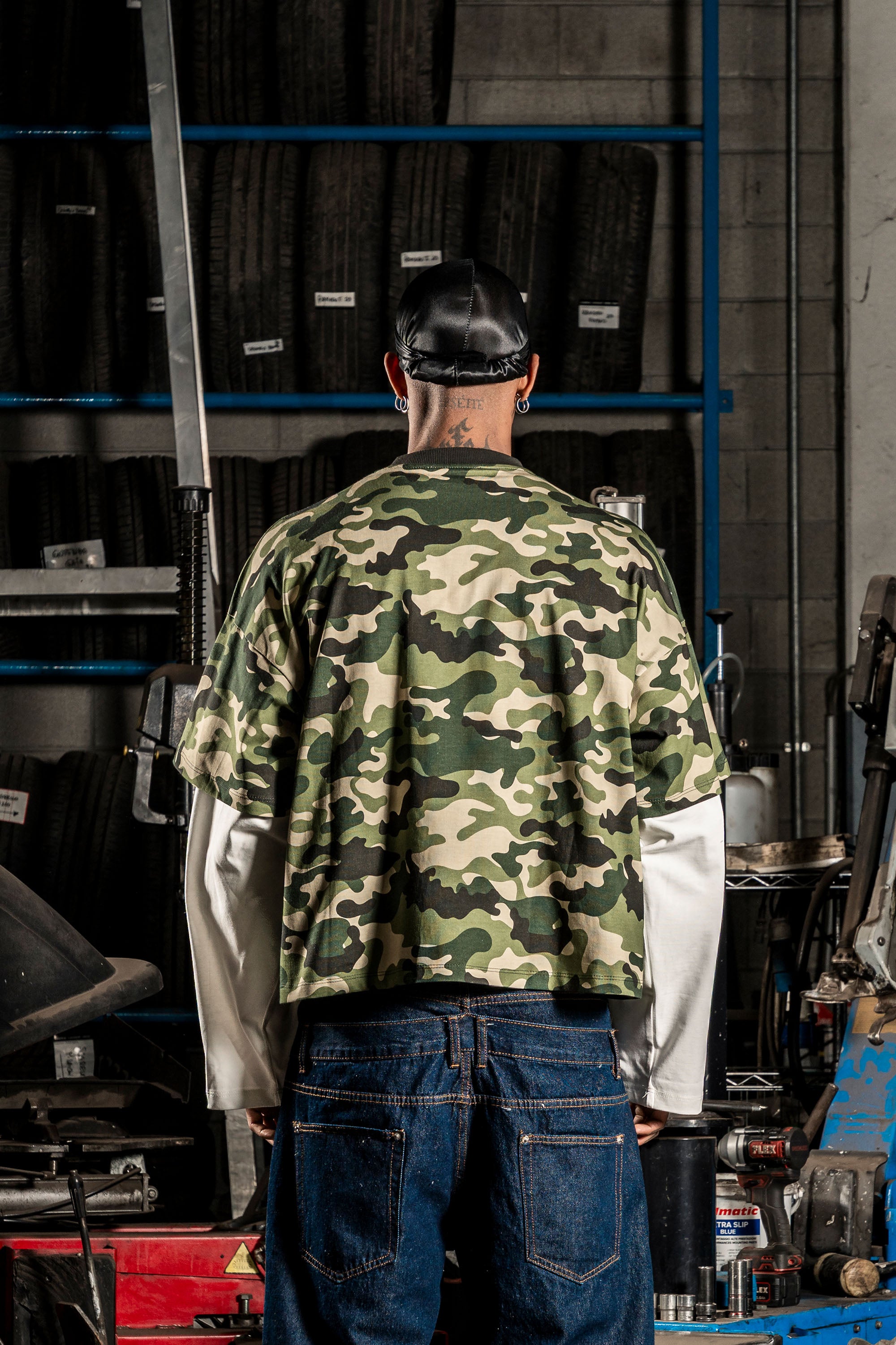 Longsleeve "DETROIT" Camo Green