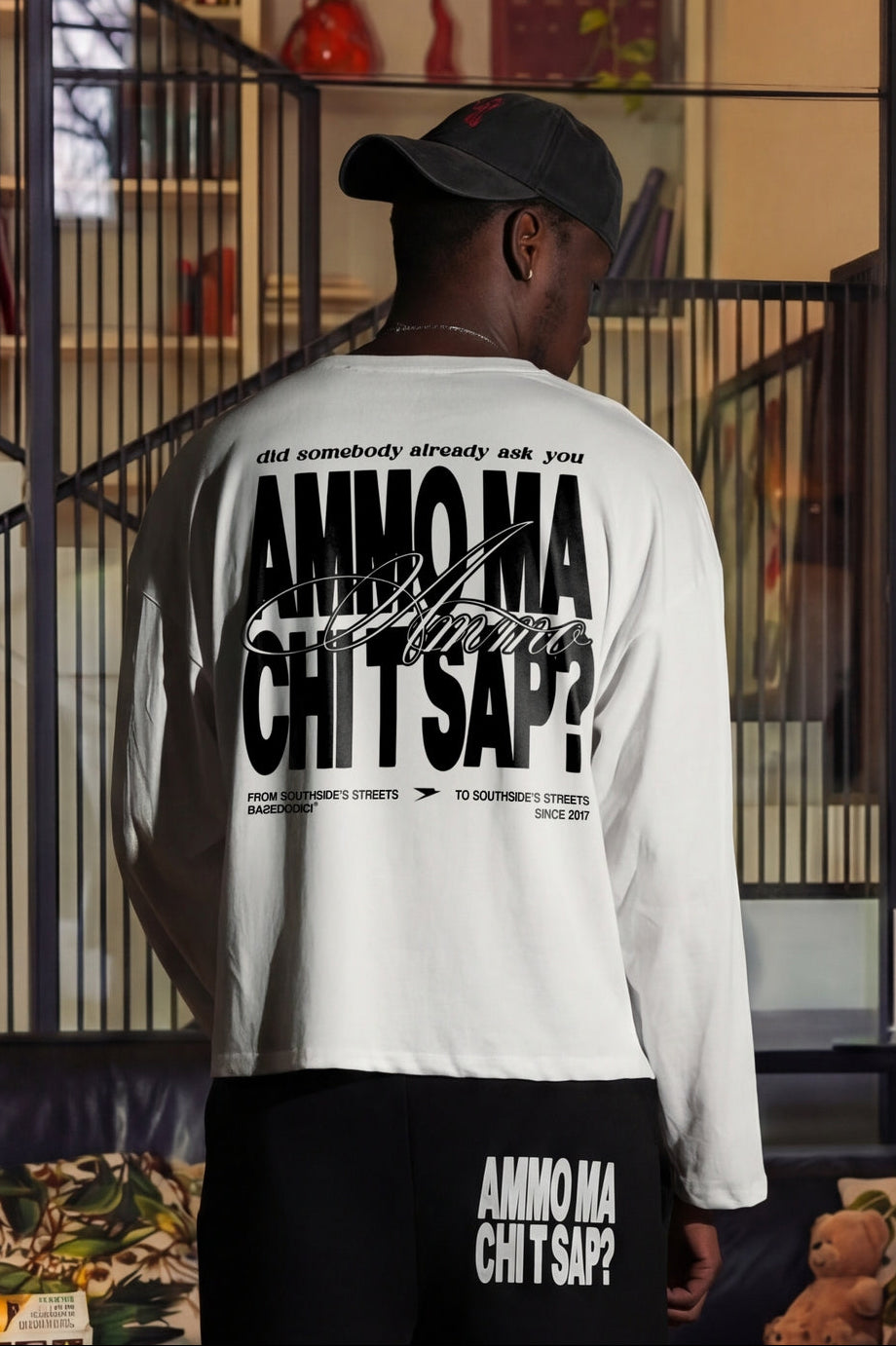 Longsleeve "AMMO" CHI'T'SAP White/BasicScript