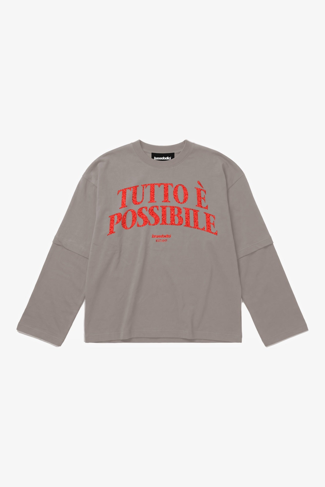 Longsleeve "B12LAB" TuttoèPossibile Grey/RedGlitter