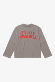 Longsleeve "B12LAB" TuttoèPossibile Grey/RedGlitter