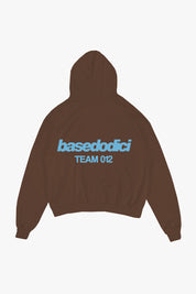 Hoodie "TEAM012" Back Logo Brown/Azure