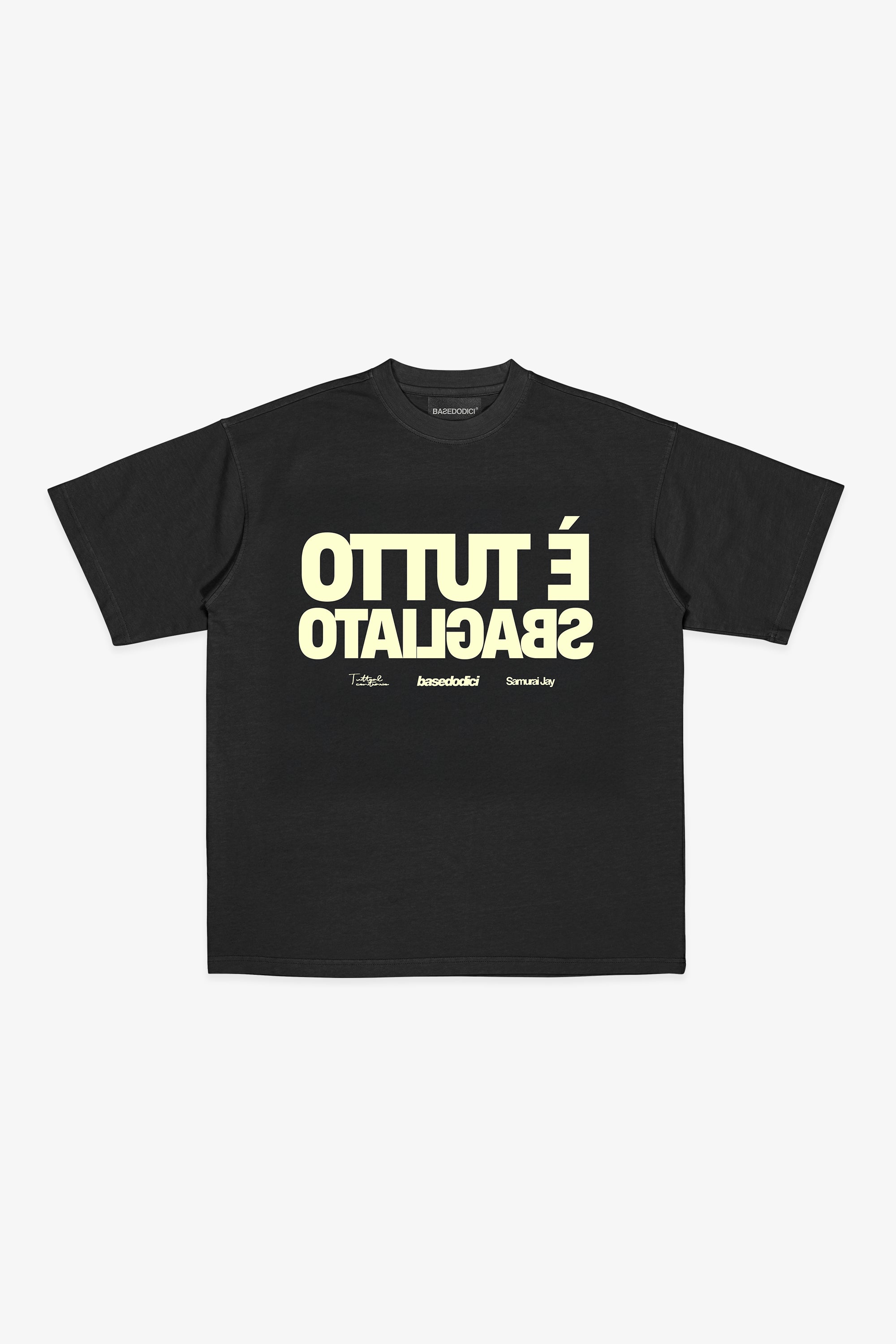 T-Shirt "SAMURAIJAYxBASEDODICI" TuttoSbagliato Black/Lemon