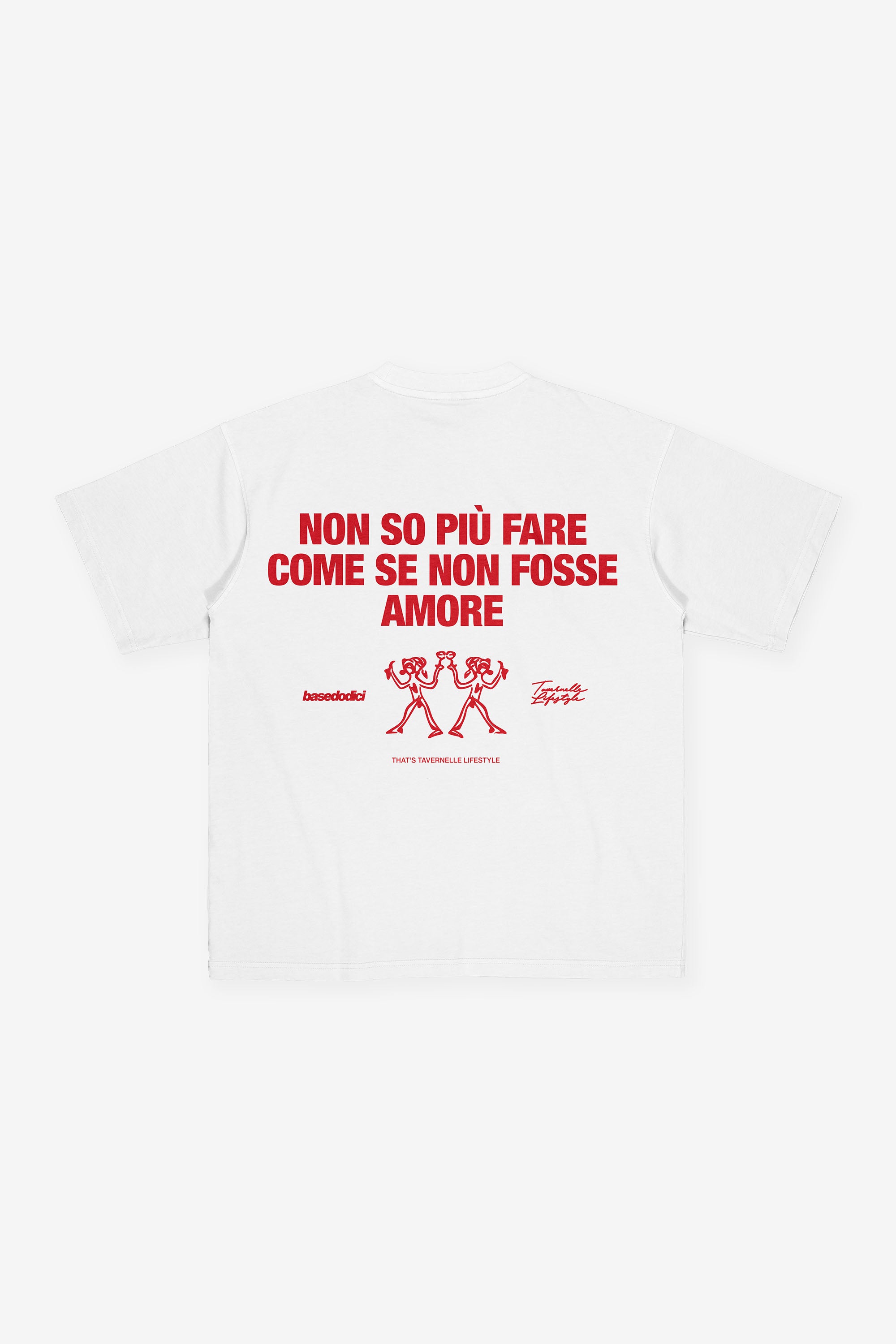 T-Shirt "TAVERNELLExBASEDODICI" Amore White