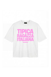 T-Shirt "COPY&PASTE" RagazzaItaliana White/Pink
