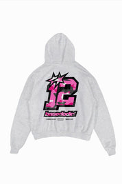 Hoodie "4PLAYERS" Back 12 AshGrey/CamoPink