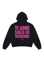 Hoodie "VIRAL EDIT" TiAmoVenerdì Black/GlitterPink