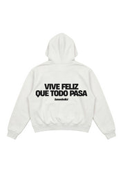 Hoodie "VIRAL EDIT" ViveFeliz White/Black