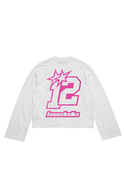 Longsleeve "4PLAYERS" BackLogo 12 White/GlitterPink