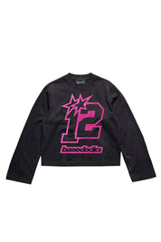 Longsleeve "4PLAYERS" FrontLogo 12 Black/GlitterPink