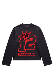 Longsleeve "4PLAYERS" FrontLogo 12 Black/RedPuffy
