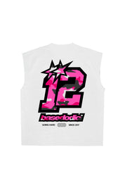 Tank "4PLAYERS" Back 12 White/CamoPink