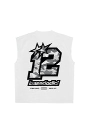 Tank “4PLAYERS” Back 12 White/CamoGrey