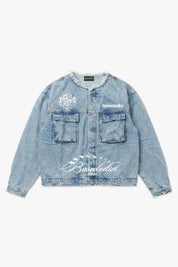 Denim Jacket "LAST DELIVERY" FrontLogo Light Blue