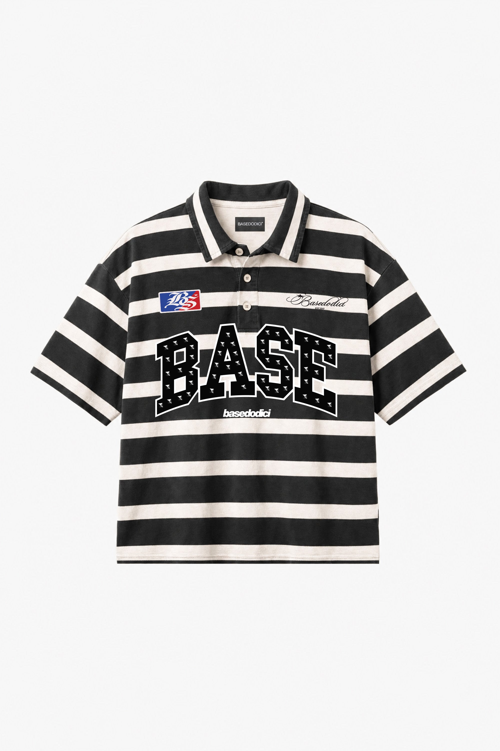 Polo "LAST DELIVERY" BASE Stripe White/Black