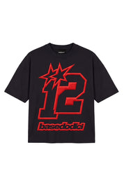 T-Shirt "4PLAYERS" FrontLogo 12 Black/RedPuffy
