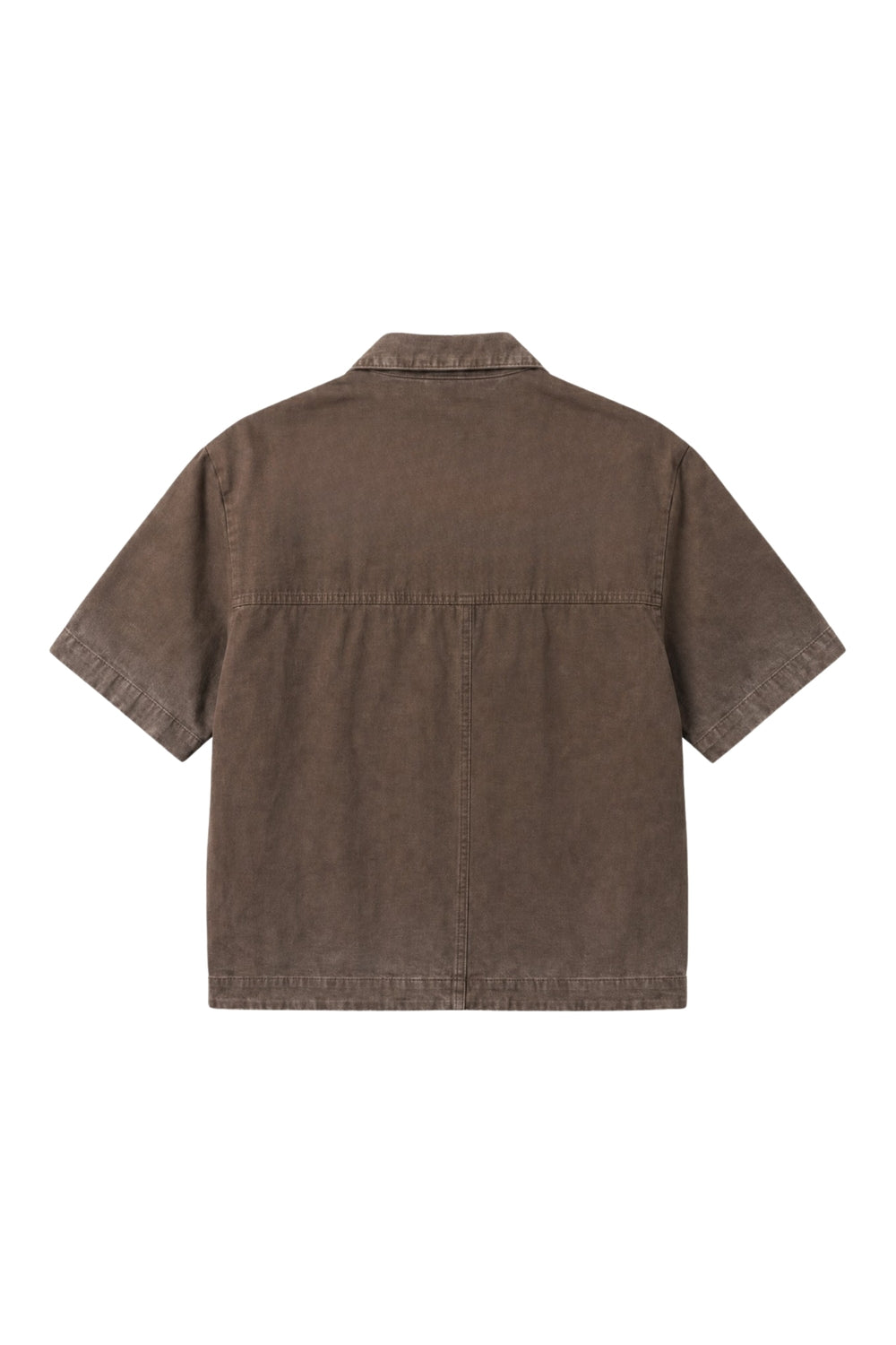 Zip Shirt "RIVIERA" Logo Brown/White