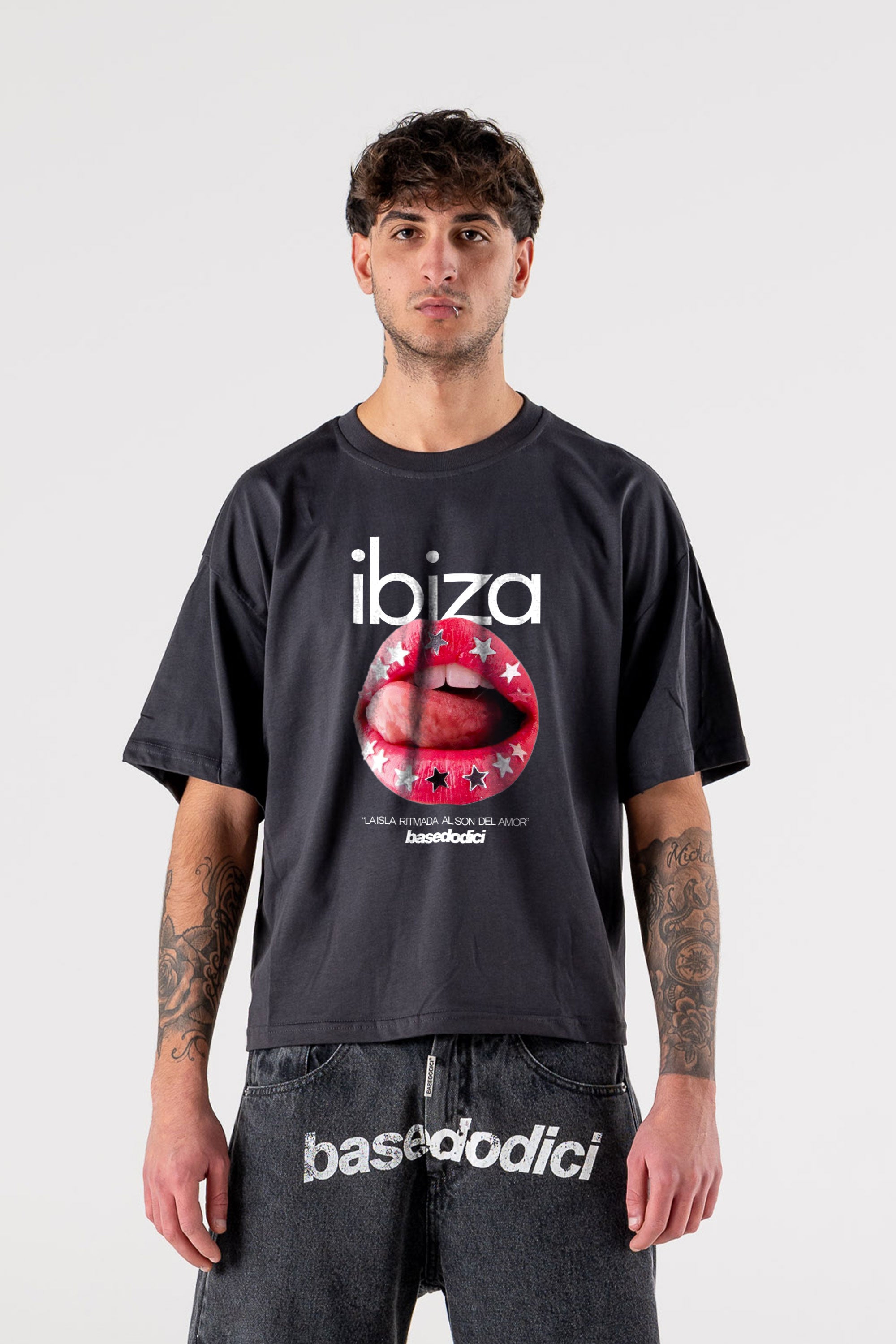 T-Shirt "IBIZA" Lips Black