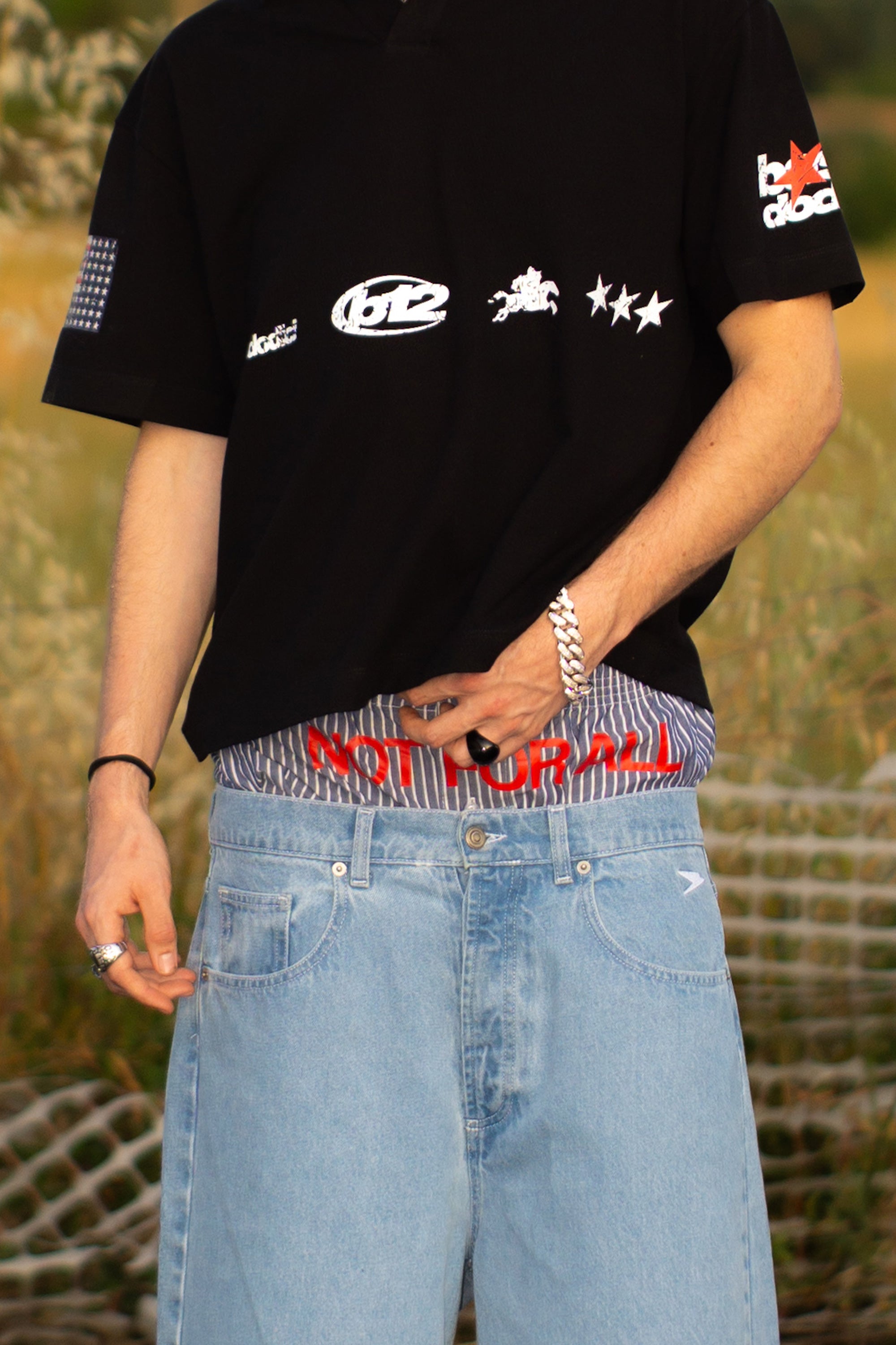 Boxer “LIVE FAST” NotForAll Striped Blue