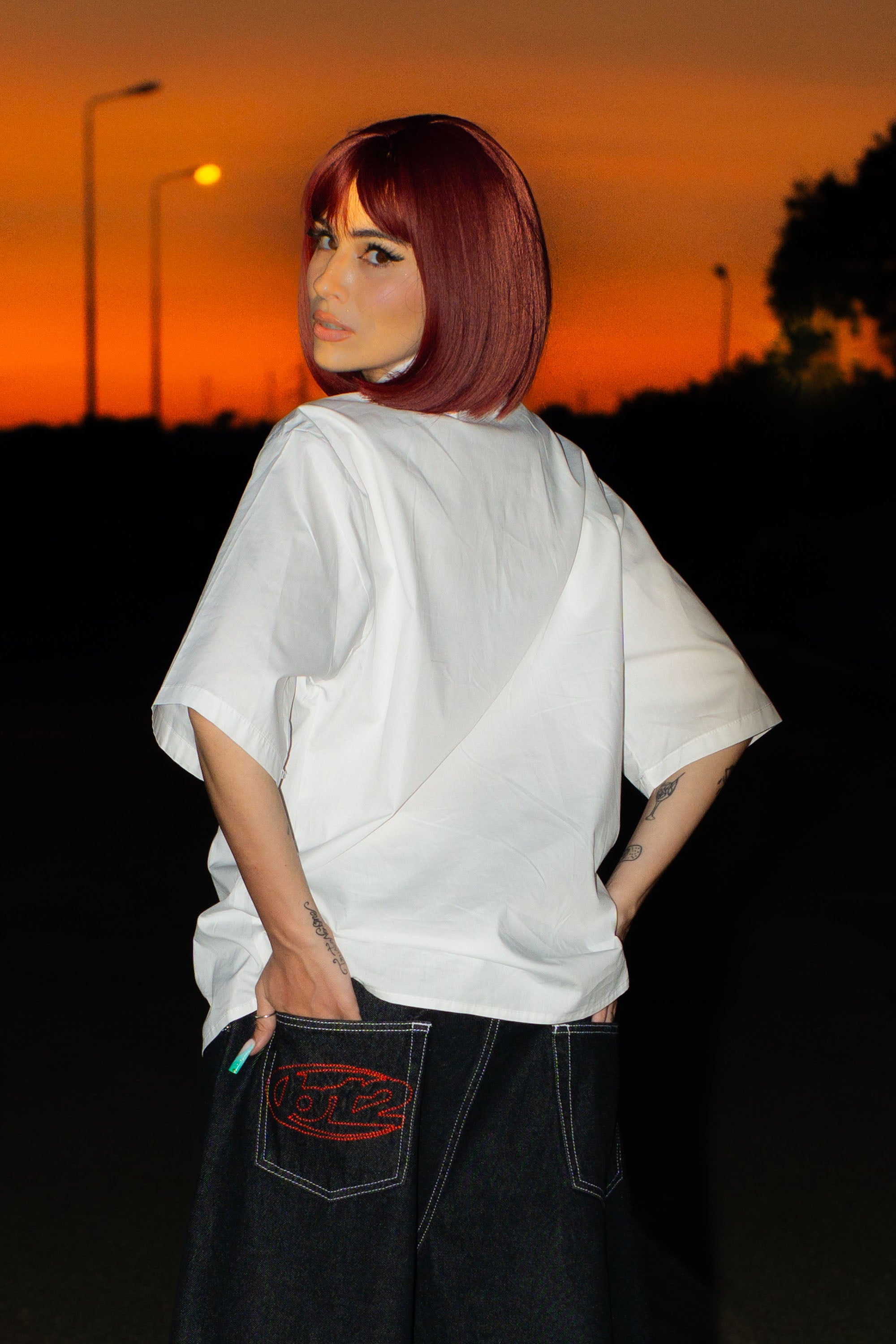 “LIVE FAST” Logo White Shirt