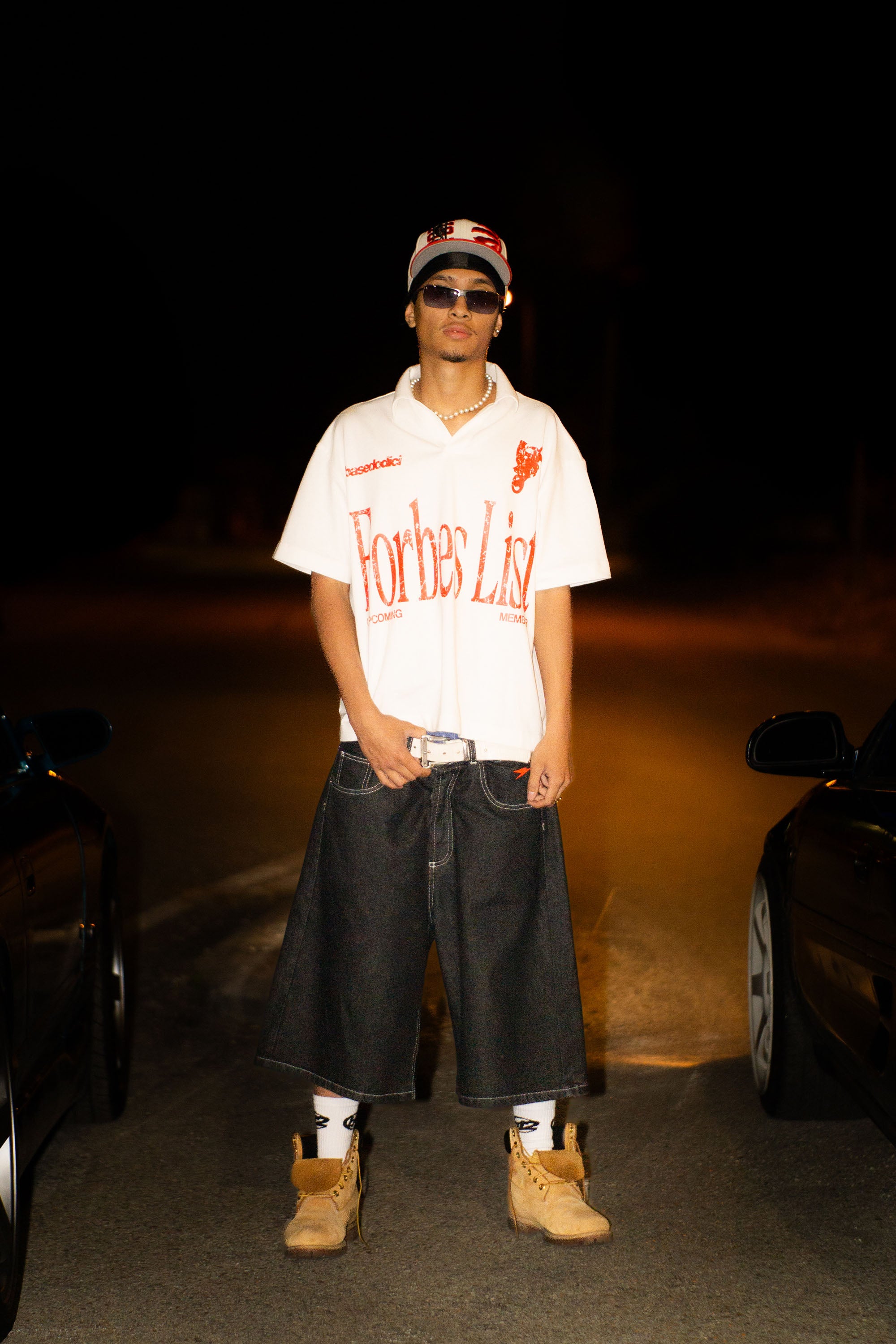 Forbes White “LIVE FAST” polo shirt