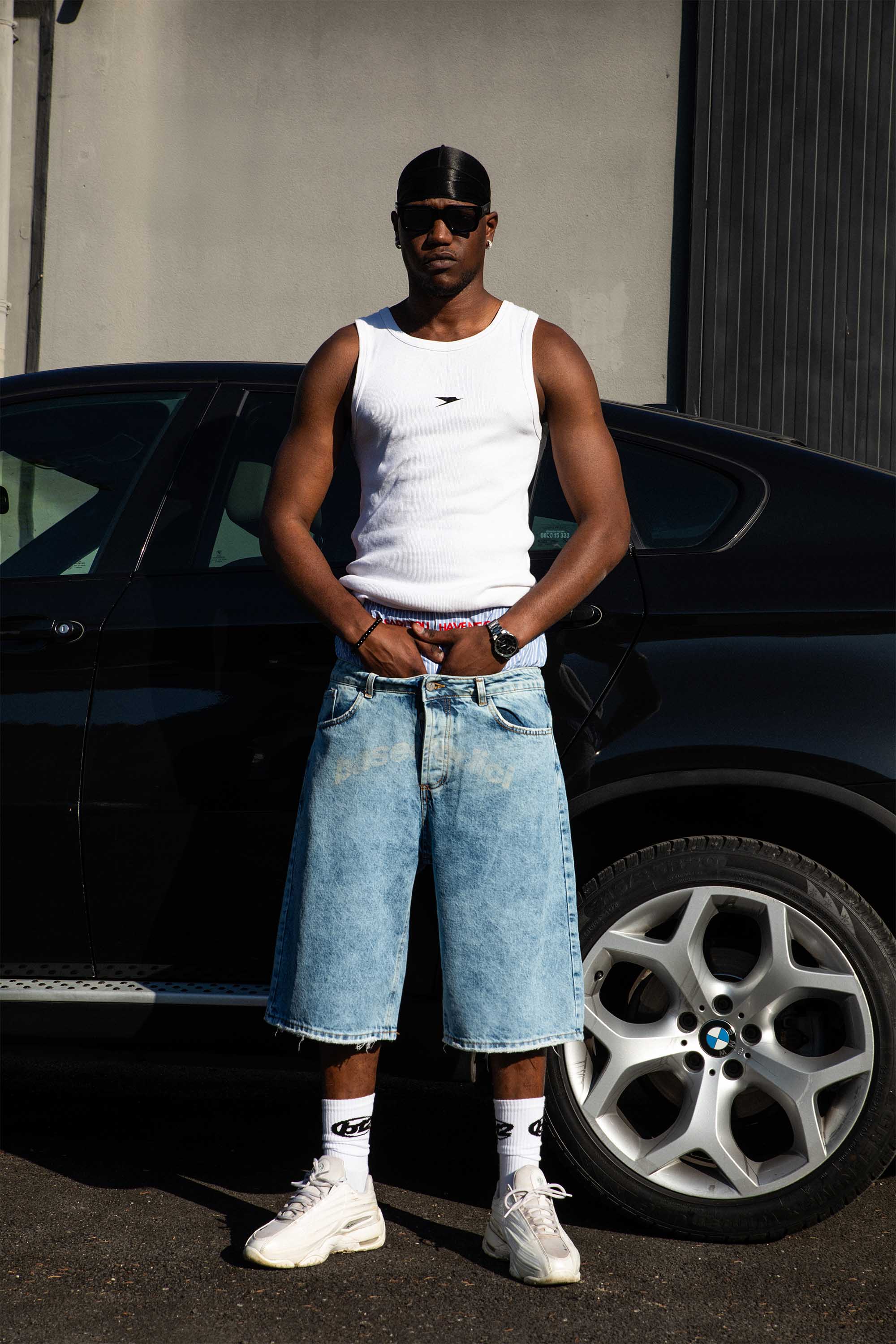 Jorts “CRUEL SEASON” Front Logo Bleached Blue