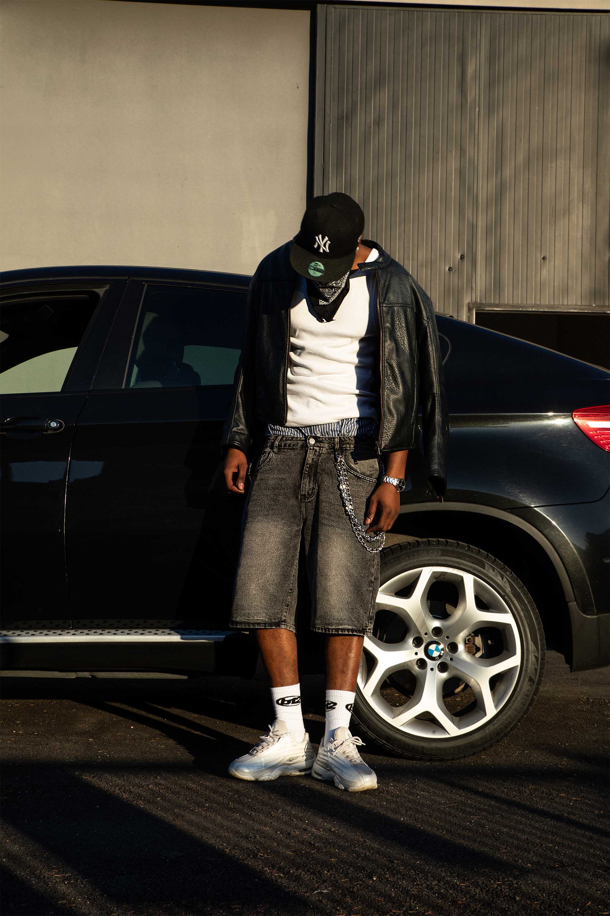 Jorts “CRUEL SEASON” Back Logo Black