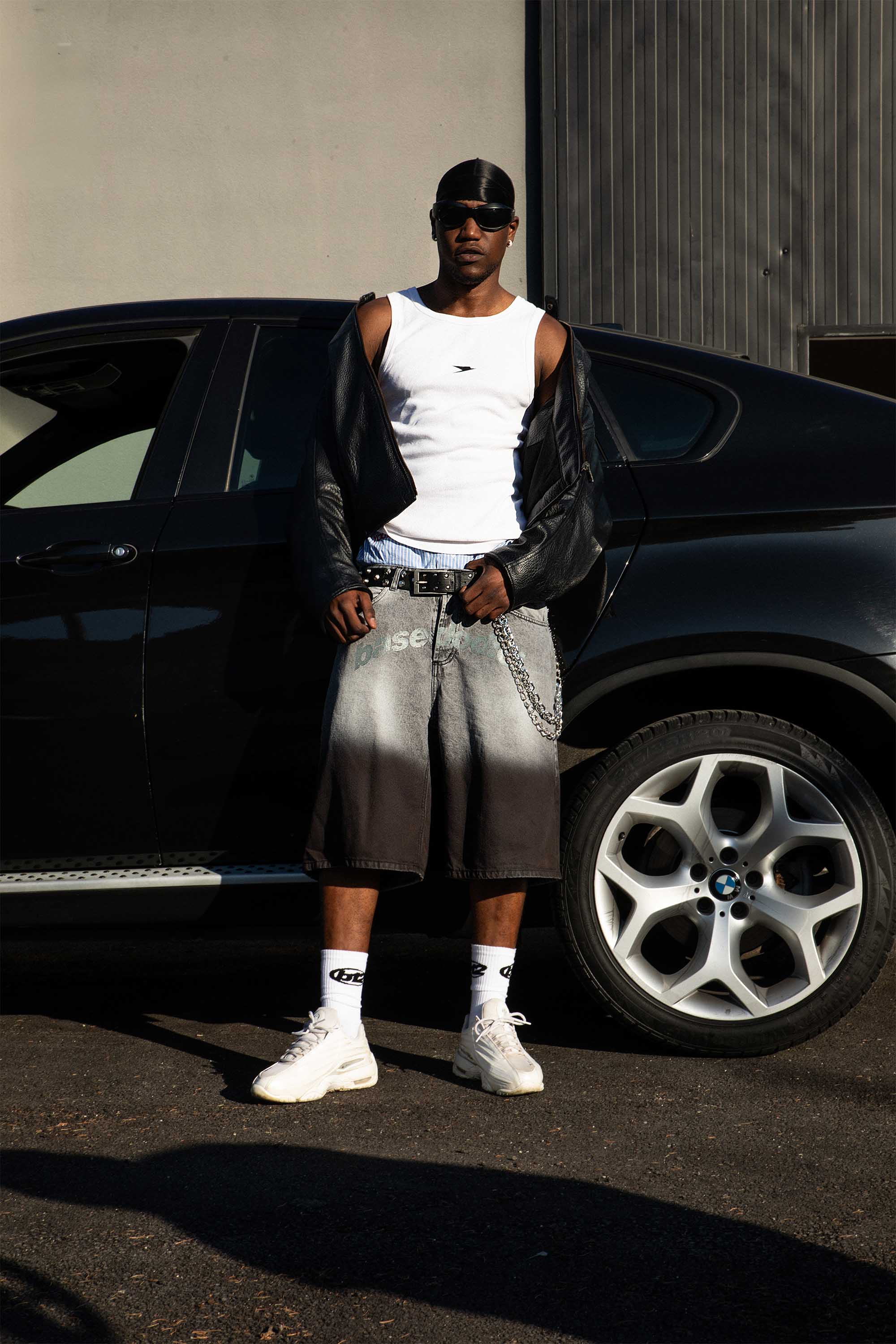 Jorts “CRUEL SEASON” Front Logo Faded Stone Washed