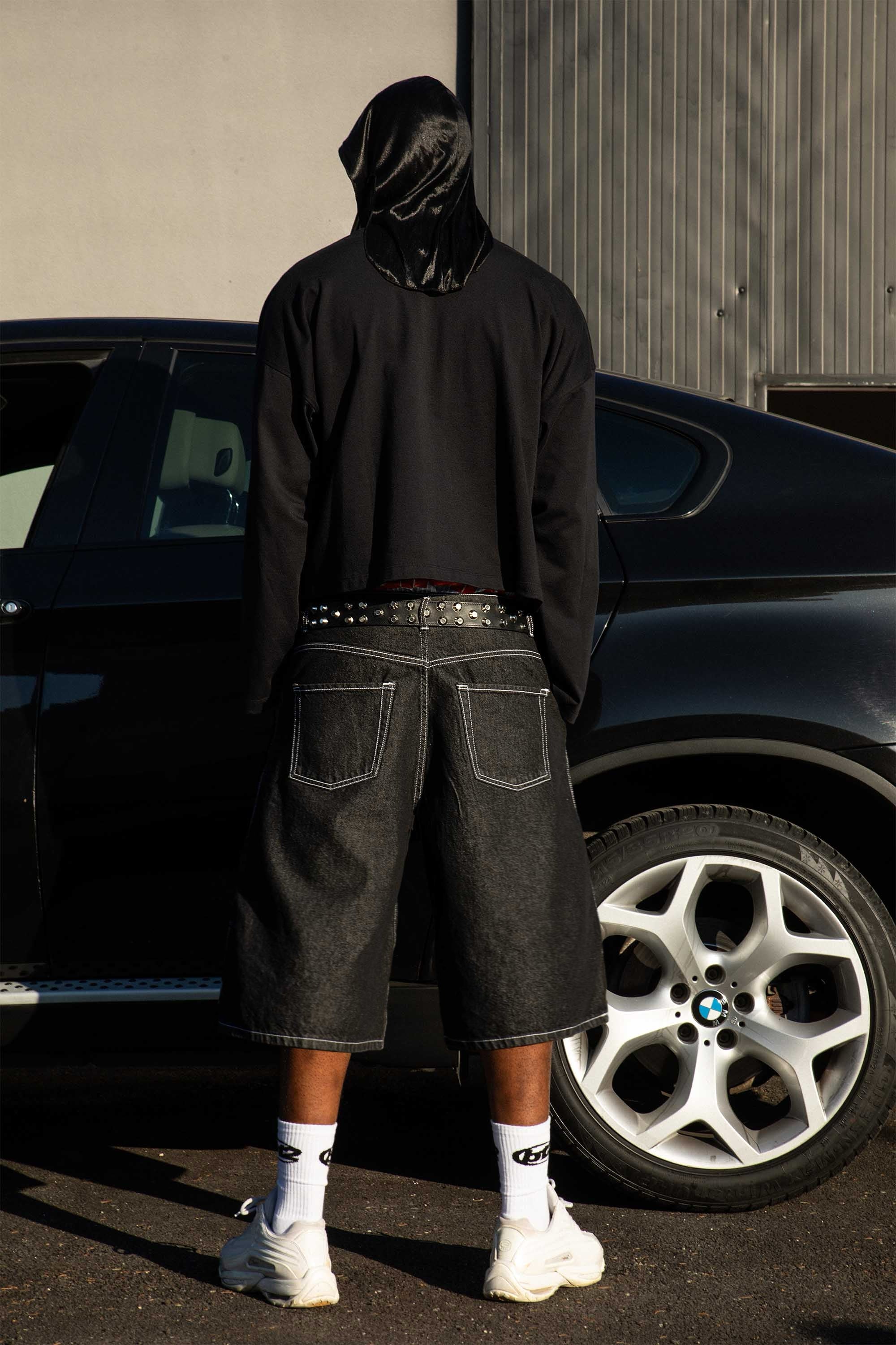 Jorts “CRUEL SEASON” Front Logo Raw Black 
