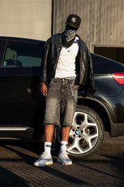 Jorts “CRUEL SEASON” Back Logo Black