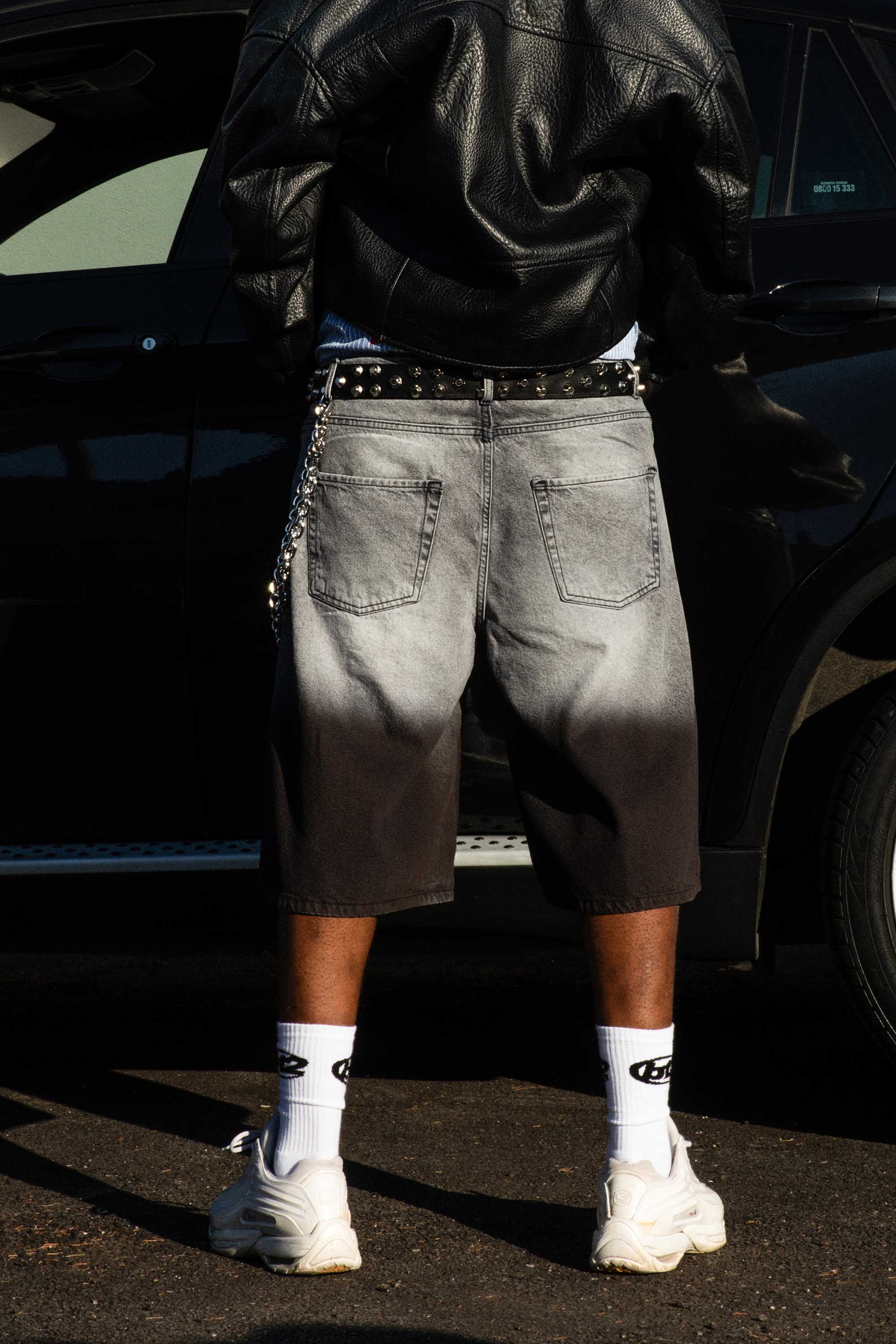 Jorts “CRUEL SEASON” Front Logo Faded Stone Washed