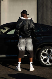 Jorts “CRUEL SEASON” Front Logo Faded Stone Washed