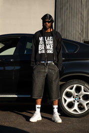 Jorts “CRUEL SEASON” Front Logo Raw Black
