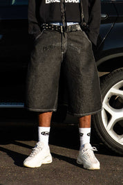 Jorts “CRUEL SEASON” Front Logo Raw Black 
