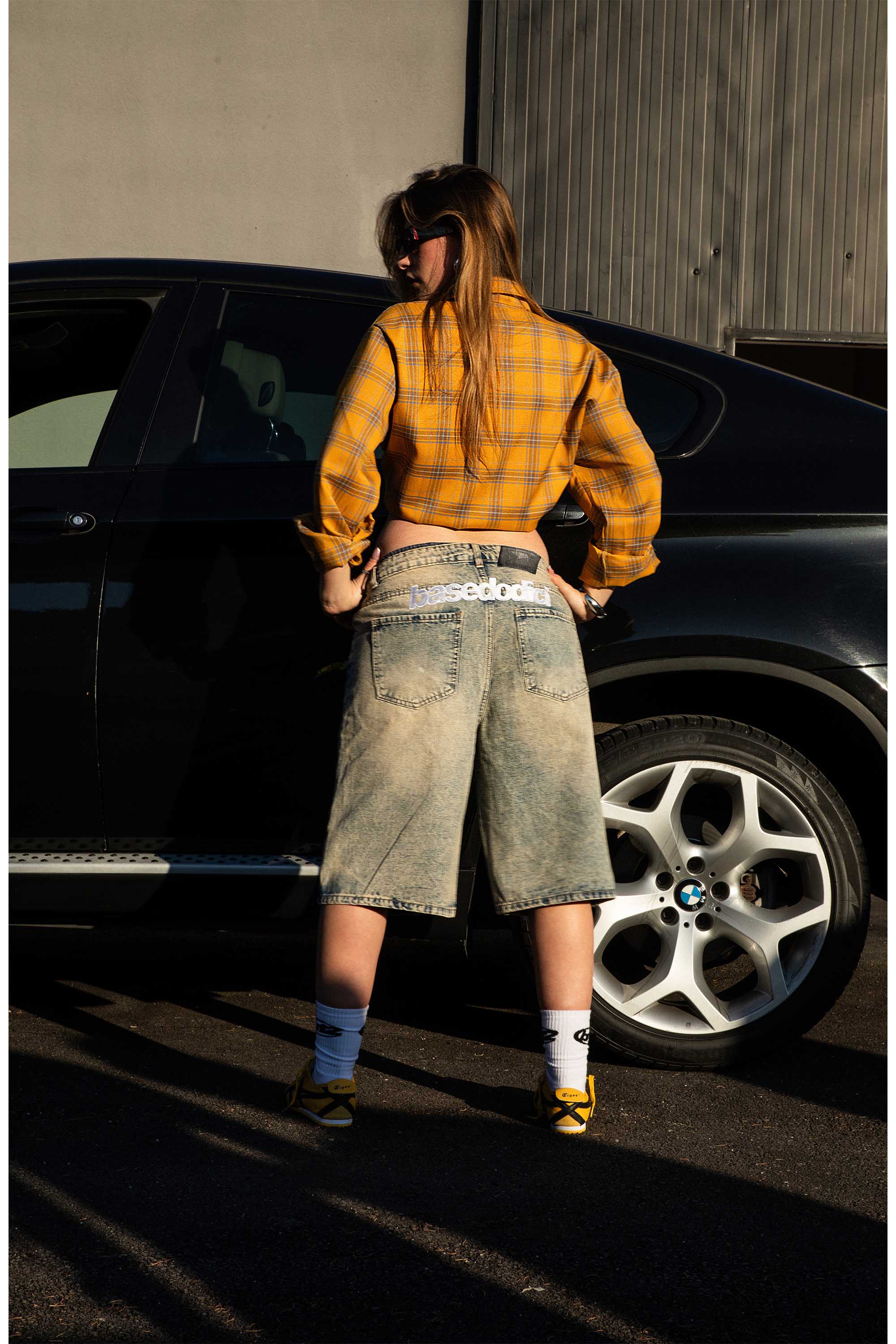 Jorts “CRUEL SEASON” Back Logo Vintage Washed